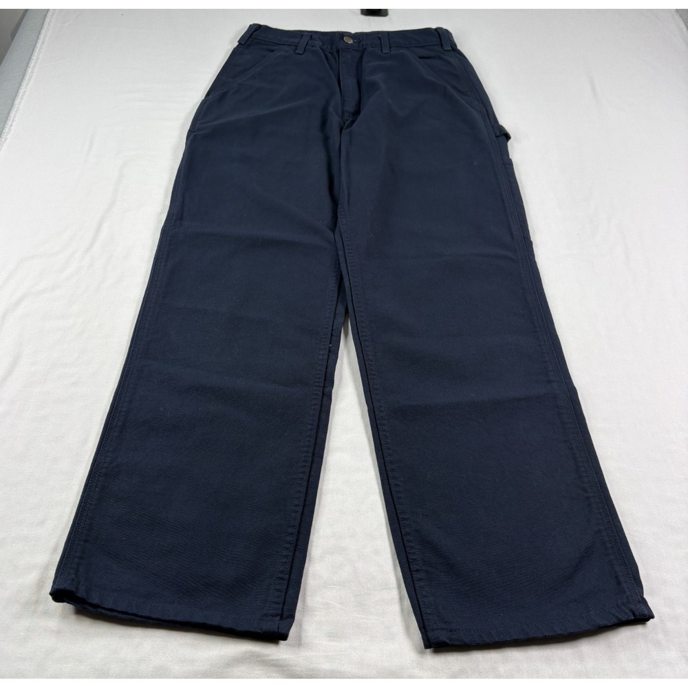 Carhartt Pants Mens 31x30 Blue Carpenter‎ Duck Utility Workwear Loose Fit NEW